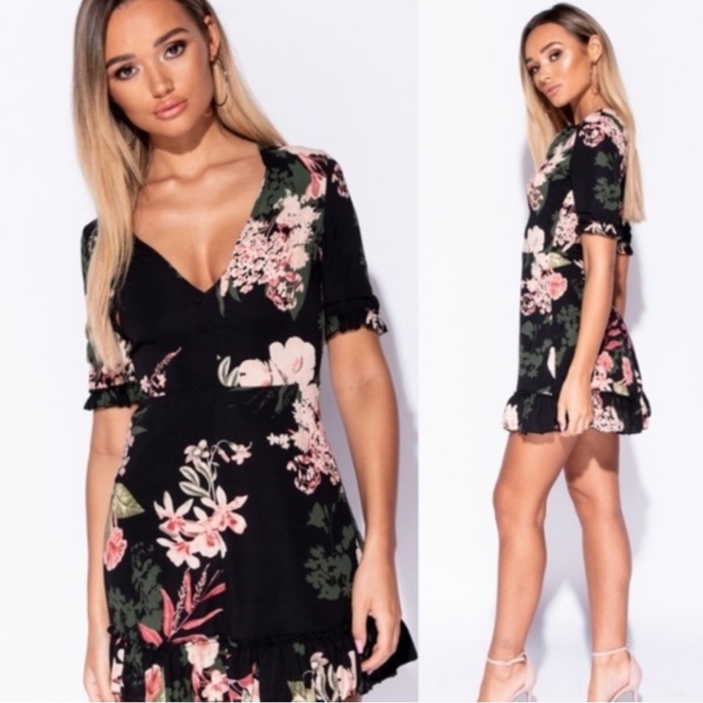 All Yours Floral Black Dress